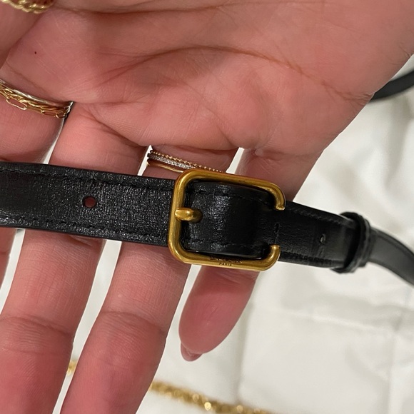 Saint Laurent black suede small embossed monogram satchel bag - Picture 11 of 15